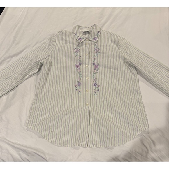 Napa Valley Tops - USED VINTAGE NAPA VALLEY EMBROIDERED LONG-SLEEVE BUTTON-UP SHIRT